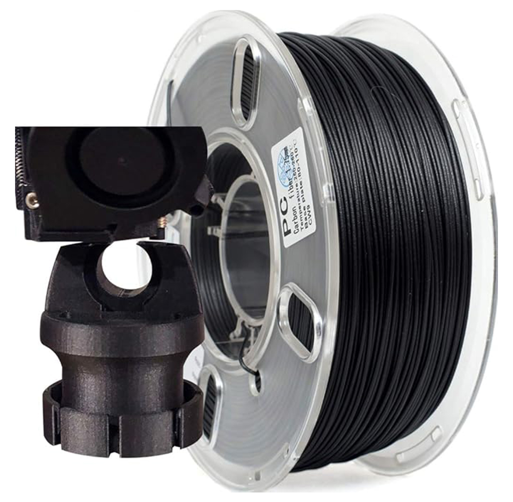 Carbon Fiber Polycarbonate 1KG 1.75 3D Printer Filament, 1kg 1.75 mm,Black