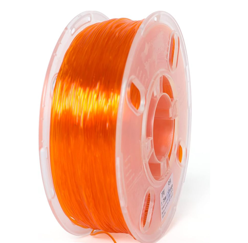 TPU Filament,PRILINE High Flow/High Speed Printing 95A TPU Flexible Soft 3D Printer Filament 1KG 1.75mm Spool,Support Fast Printing, Translucent Orange