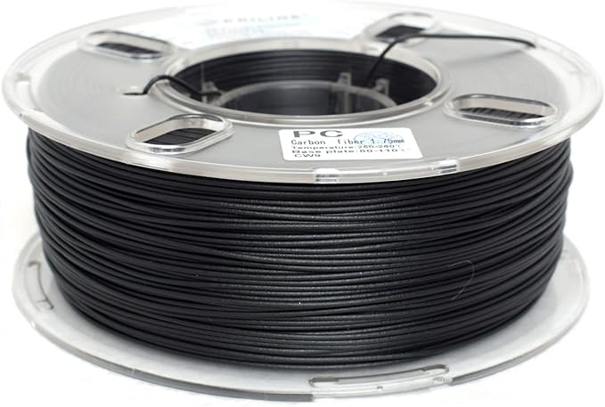 High Speed Printing Carbon Fiber Polycarbonate 1KG 1.75 3D Printer Filament, 1kg 1.75 mm,Black